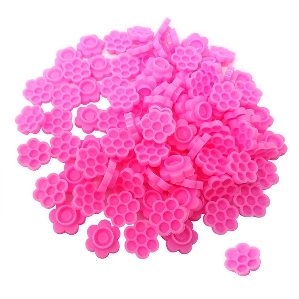 Honbay 200PCS Plastic Eyelash Extension Glue Holder Flower Shape Eyelash Glue Cup Pallet with 2 Rolls Glue Point for Lash Extensions Supplies