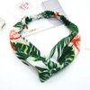 Aysekone 3 Pack Elastic Women's Tropical Beach Wind Summer Headbands Hair Accessories Turban Green Banana Leaves Printed Cross Knot Headwear Hair Bands for Lady Girls