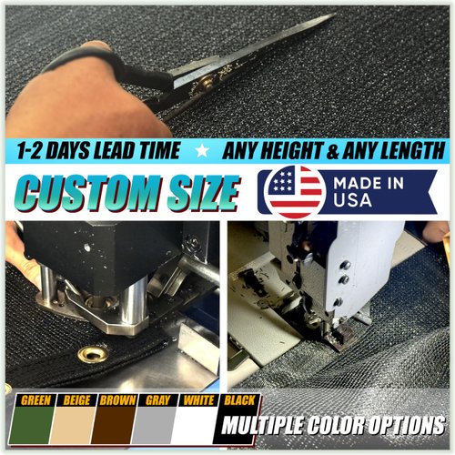 ColourTree 3' x 10' Beige Balcony Privacy Screen - Apartment Porch Railing Patio Fence Windscreen Fabric Cloth - Commercial Grade 170 GSM - 3 Years Warranty - We Make Custom Size