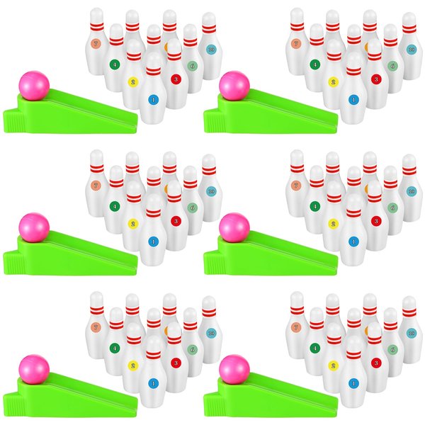 Kathfly Bowling Party Favors for Kids Mini Bowling Game with Miniature Bowling Pins Ramp Bowling Ball Tabletop Bowling Sets Goodie Bag Fillers for School Classroom Prize Party (25 Set)
