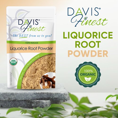 Davis Finest Licorice Root Powder, Mulethi GlycAyrrhiza Glabra, Skincare, Face Mask, Skin Brightening 100g