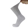 3 Pairs of Premium Cotton Loose Top Diabetic Neuropathy Crew Socks (10-13, Gray)