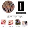 MISUD Press on Nails Long Coffin Fake Nails Matte Glue on Nails Ballerina Acrylic Nails Bling Snowflake Glitter Artificial Nails Black Gradient French Tip Stick on False Nails with Design 24 pcs