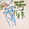 6PCS Hair Bows for Women Hair Clip Hair Tassel Hair Ribbon Ponytail Holder Accessories Slides Metal Clips Barrettes Girls Toddlers Teens Green Blue White