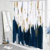 MitoVilla Navy Blue Shower Curtains for Chic Modern Abstract Bathroom Decor, Dark Blue Fabric Shower Curtain, Brush Strokes Oil Painting Style, 72 x 72