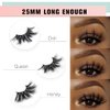 SY LASHES 25mm Mink Lashes 3D Real Mink Eyelashes Fluffy Dramatic False Eyelashes 6D Wispy Long Thick Handmade Luxury Volume Strip Eye Lashes (3 Pairs, Doll Honey Queen)