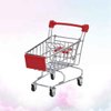 ibasenice Mini Supermarket Handcart, Shopping Trolley Toy Storage Container Toys Mini Carts Red Shopping Cart