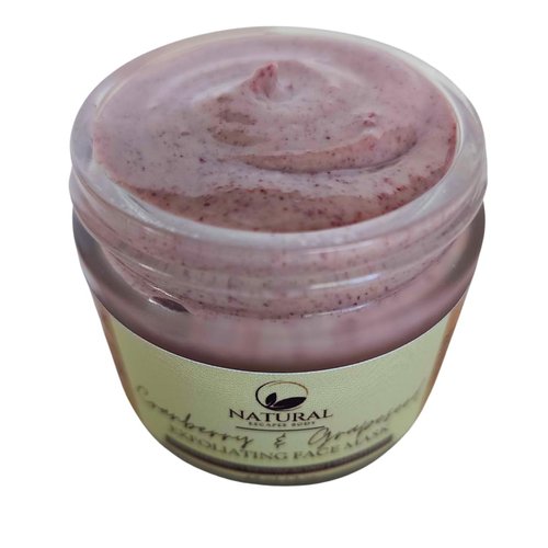 Natural Escapes Cranberry & Grapeseed Exfoliating Clay Face Mask | AHA Face Mask infused with cold-pressed grapeseed oil | Resurfacing, Hydrating, Brightening & Anti-Aging Face Mask