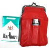 2pc Lot 100's RED Women Lady's Soft Leather Cigarette Case Pouch Fit 100mm Kings or Regular Pack
