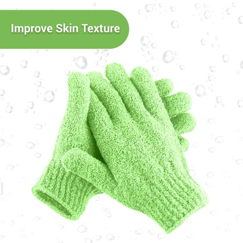 EXCLAIM BEAUTY Exfoliating Gloves Body Scrubber Gloves For Shower, Spa, Massage Shower Gloves Dual Texture Bath Gloves | Dead Skin Remover With Adjustable Straps