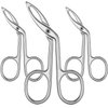 3 Packs Eyebrow Tweezers, Scissors Shaped Eyebrow Straight Tip Tweezers Clip, Flat Tip Tweezers Hair Plucker, Straight Tip Hairgripping Eyebrow (Silver Plated)