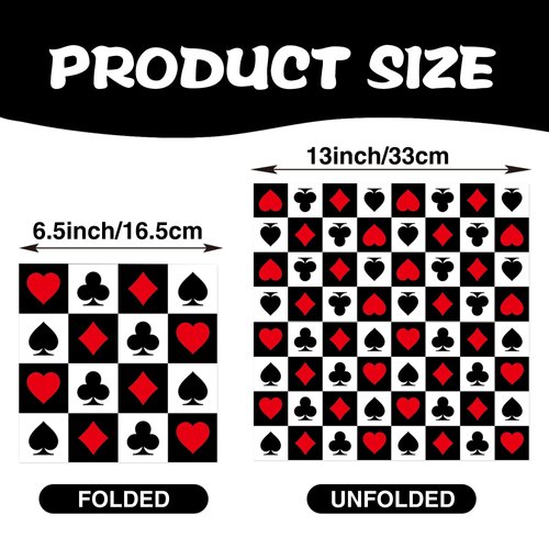 40Pcs Casino Poker Card Party Napkins Las Vegas Theme Party Paper Napkins Disposable Party Napkins Set Texas Holdem Paper Luncheon Napkins Casino Poker Card Theme Party Supplies