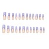 MERVF Long Press on Nails Square French Fake Nails Tip Purple Squoval Acrylic Nails Glossy 24pcs Glue on Nails Press ons