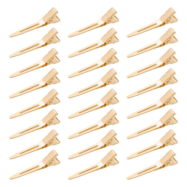 50 Pcs Alligator Curl Clips, Bantoye 1.8 Inch Single Prong Clips Hair Accessories for Hair Styling, Hair Coloring, Gold