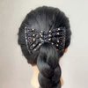 LOVEF 2Pcs Glass Bead Magic Hair Comb Elastic Double Insert Clips Chic Stretch Hair Head Comb Random