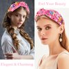 KICOSY Birthday Headband for Women Birthday Girl Headband Birthday Headband Tiara Pink Knot Headband for Girls Beaded Headband Candy Accessories Rhinestone Headbands for Women Party Decorations Gifts