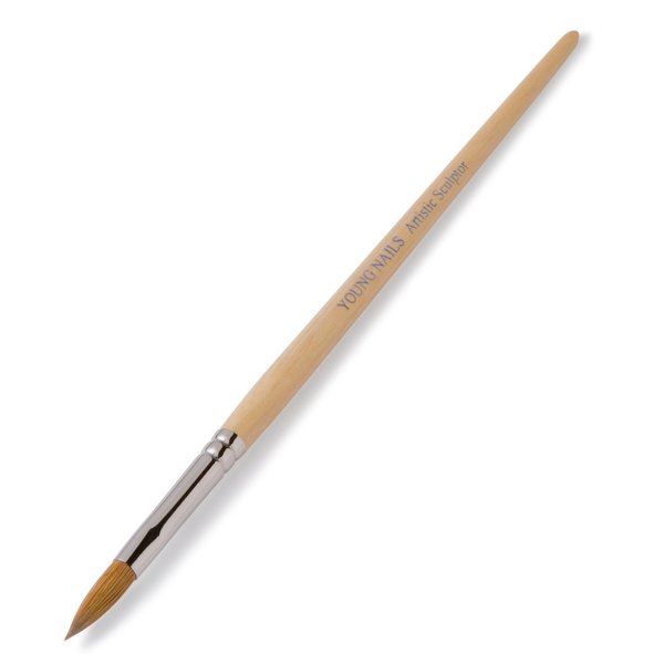 Young Nails Artistic Sculptor Brush - Size 9 Oval, Soft Firm Bristle Brush for Acrylic Application, Fills, Powder, Nail Art, Extension, Gel Nails, Fine Lines, Outlines, For Beginner & Professional