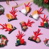 Antler Hair Clip 4 Pairs Cute Reindeer Hair Barrettes Alligator Deer Horn Hairclips and Ears Hair Pins for Christmas Party (Red)