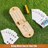 Liliful 2 Sets Portable Cribbage Board Game Set Leather Travel Cribbage Board Travel Games Each Set with 4 Metal Cribbage Board Pegs, 1 Mini Cribbage Board, 2 Track 1 Storage Slot