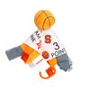 The Learning Lovey Syracuse University Orange Baby Basketball Tag Toy - College Baby Sensory Crinkle Toys - Soft & Safe - Ideal Baby Stroller Toy - BPA Free w/Stroller Clip (10" x 10" Tag Toy)…