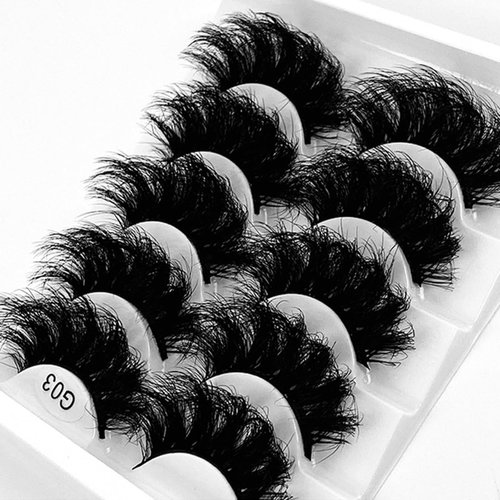 FEITA Fluffy Wispy False Eyelashes 8D Volume Thick Soft Strip Eyelashed Kit Dramatic Faux Mink Natural Fake Eye Lashes 5 Pairs Multi Pack