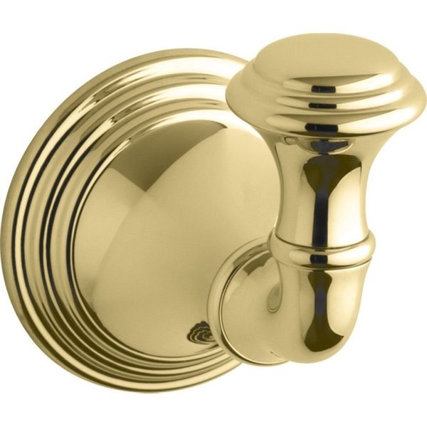 Kohler 580225 K-10555-PB Devonshire Robe Hook, Vibrant Polished Brass