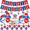 Fighter Jet Party Supplies, Top Air Force Gun Birthday Decorations, Aircraft Party Decorations Include Military Jet theme Banner Hanging Swirl Balloons Cake & Cupcake Toppers