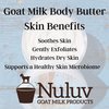 NULUV Goat Milk Body Butter Long-Lasting Moisture Soothing for Dry and Sensitive Skin, Made in USA, 8 Ounces (Angel Baby)