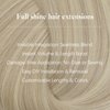 Full Shine Clip in Hair Extensions Ash Blonde Highlight Bleach Blonde Seamless Clip in Human Hair Extensions 8 Pcs Ash Blonde Real Hair Extensions for Women Clip in 120 Grams 16 Inch