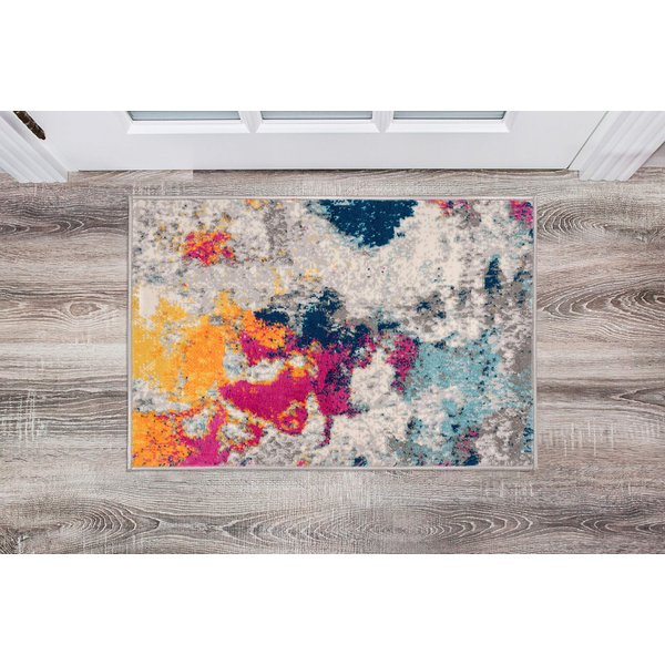 Rugshop Sky Collection Modern Abstract Area Rug 2' x 3' Multi