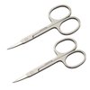 Motanar 2pcs Gold Silver Eyebrow Scissor Makeup Manicure Scissors Nails Cuticle Scissors Eyebrow Eyelashes Epilator Face Hair Removal Tools (Silver)