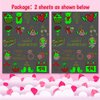 Partywind Luminous Valentines Day Temporary Tattoos for Kids, 38 Styles Glow Valentines Day Decorations Party Favors Supplies Decor, Valentine Heart Stickers for Kids to Exchange Gifts (2 Sheets)