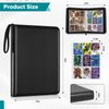 Xrunmix Trading Card Binder, 900 Pockets Card Sleeves with Zipper Card Display, Double Sided Pocket Sports Card Holder, Carry Case for Sports/Game Card(Black) (900 Pockets)