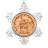 DOREENABE Snowflake Ornament Vegan Truffle Pizza Ornaments for Christmas Trees Eat Drink and Be Merry Cute Food Christmas Ornaments 2023 Funny Metal Souvenir Xmas Tree Hang Pendant Exchange Gift
