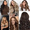 Tinashe Wire Hair Extensions Real Human Hair Straight Hair Extensions 20inch 90g Light Blonde Highlighted Golden Blonde Invisible Wire Fish Line Hair Extensions Straight Human Hair Extensions