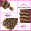 Bileaf Water Wave Crochet Hair Brown Soft Curly Braiding Hair for Knotless Boho Goddess Locs Braids Synthetic Hair Extensions, Long Braiding Hair Deep Wavy Crochet Hair for Braids 30 Inch 7 Packs