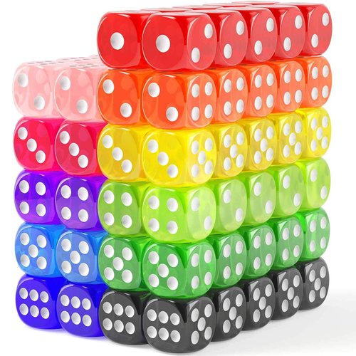 110 of Pack Dice Set, Colored Game Bulk Dices, Colorful Dices, 6 Sided Dice for Classroom Teaching, Board Game, Playing, Rolling, Small Six Sided 11 Color Red, Yellow, Blue, Green and More Rerdeim