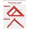 BOXmime Imperial 3D Multi-Angle Measuring Ruler,45/90 Degree Aluminum Alloy Woodworking Square Protractor, Miter Triangle Ruler High Precision Layout Measuring Tool