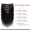 Pobokix Deep Wave Clip in Hair Extensions Real Human Hair Brazilian Virgin Human Hair Clip in Extensions for Women 8Pcs Remy Hair with 18Clips 120g 20inch Natural Black