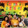Avezano Reggae Birthday Backdrop Palm Tree Reggae Party Decorations Banner Rasta Jamaican Music Themed Happy Birthday Party Supplies Reggae Music Party Banner 70.8 x 43.3 Inch