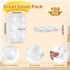 100 Pcs White Plastic Paint Palette 6 Well Watercolor Palette Rectangular Paint Tray Palette Paint Holder Tray Paint Mixing Palette Bulk for Kids Student Adult DIY Craft Art Acrylic Painting