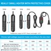YukiHalu Small Aquarium Heater 25/50/100/150W with Protective Cover, Mini Fish Tank Heater, External Controller, Temperature Adjustable, Digital Display, Used for 5/10/20/30 Gallons (25W-5Gallon)