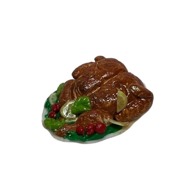 1/12 Dollhouse Turkey Thanksgiving Dollhouse Miniature Food Set, Thanksgiving Plate