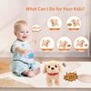 Monealpis Interactive Walking Dog Toy - Toddler Walking Plush Dog Toys for Kids, Toys for Girls 2 Years Old - Electronic Golden Retriever Plush Toy with Singing, Barking, and Tail Wagging
