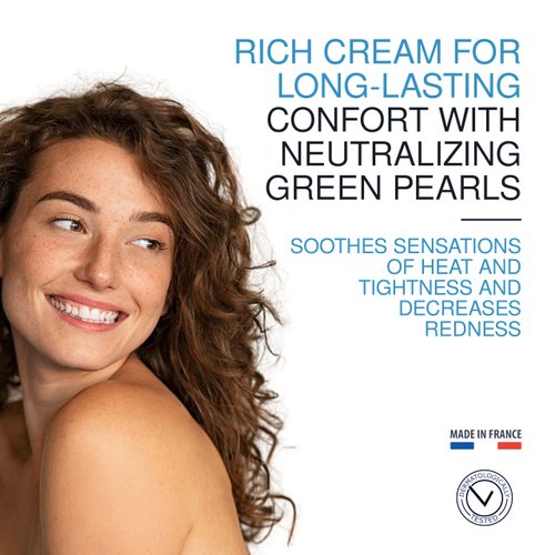 Uriage Roseliane Redness Relief Face Cream 1.35 fl.oz. | Hydrating Moisturizer for Sensitive Skin Prone to Redness | Soothes and Decrease visible Redness | Makeup Base, Non Comedogenic