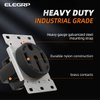 ELEGRP 50 Amps 125/250V Range Oven Stove Receptacle, Flush Mounting Power Outlet, NEMA 14-50R, Straight Blade Heavy Duty Range Receptacle, Grounding, 3 Pole 4 Wire, UL Listed, 1 Pack