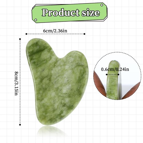 Dimeho Gua Sha Facial Tool Jade Stone Skin Care Massager Guasha Jawline Sculpting Face Stone for Beauty Muscle Tensions Puffiness Women Men Drainage Aesthetic
