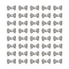 AUEAR, Charming 3D Nail Art Charms Bow Tie Rhinestones Crystal Pendant Decals DIY Decoration for Women Girls Nail Art Beauty Design Jewelry Craft (Silver, 40 Pack)