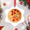 Madcolitote Vegan Pizza Christmas Tree Ornaments Funny Food Pizza Christmas Ornaments 2024 Gifts for Women Friends Xmas Tree Pendant Home Birthday Party Decoration 3 Inch