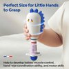 Evoceler Baby Rattles Shaker Toy, 2 Pack Musical Instruments, Soft Silicone Rattle Toys, Perfect Size for Grasp and Shake,Dinosaur Toy for 0+M